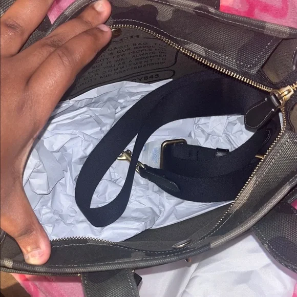 Coach Green and Black Camouflage Tote - Picture 7 of 10